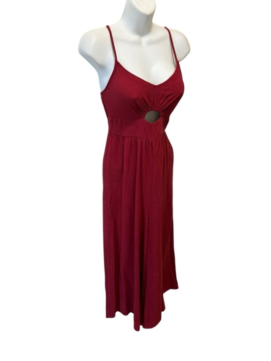 Boutique Pants - Boutique Wide Leg Cropped Jumpsuit Dk Red Sz S Smocked Back Front Cotton Summer